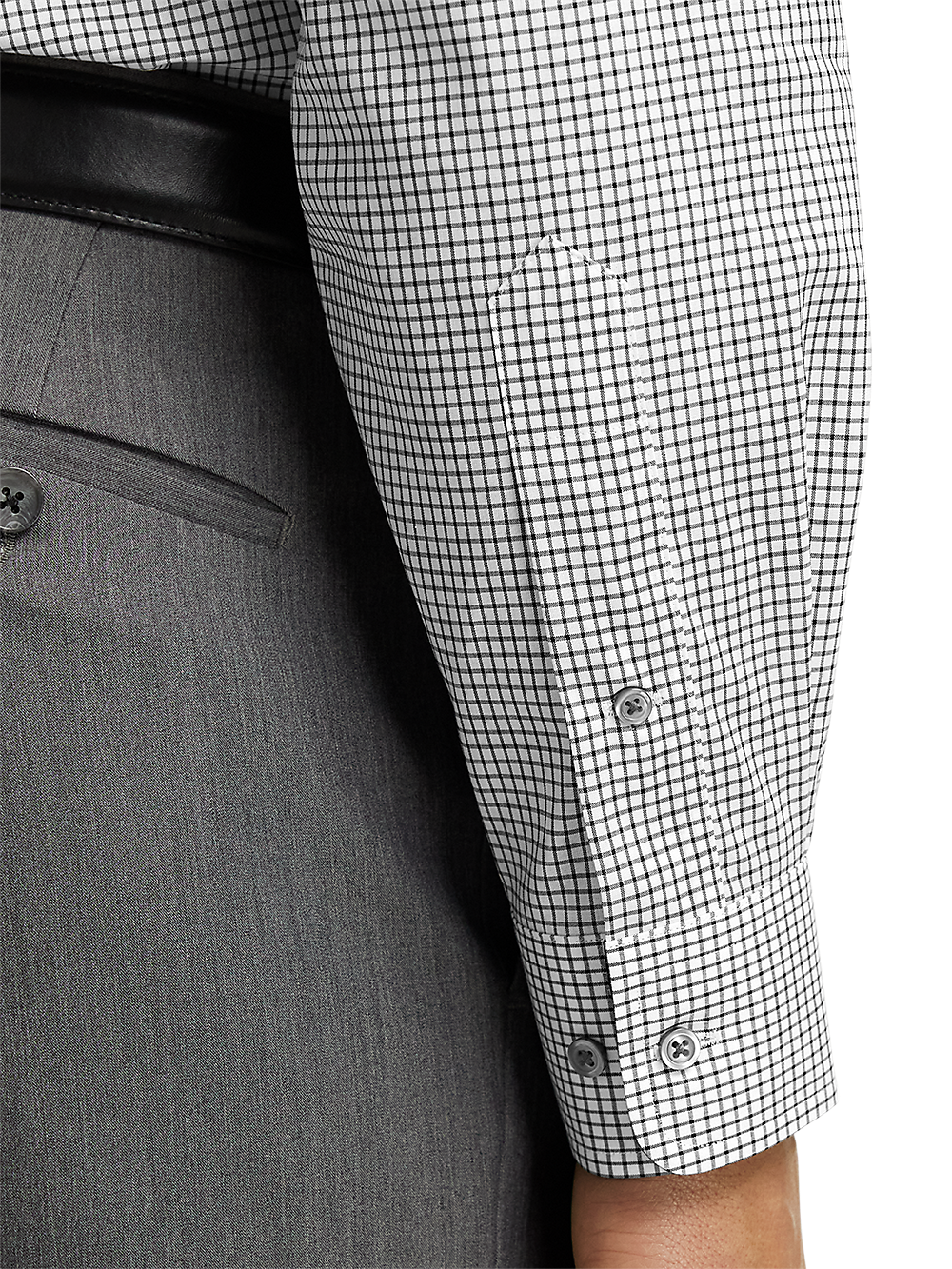 Alternate Image of Non-iron Cotton Check Dress Shirt With Contrast Trim-3