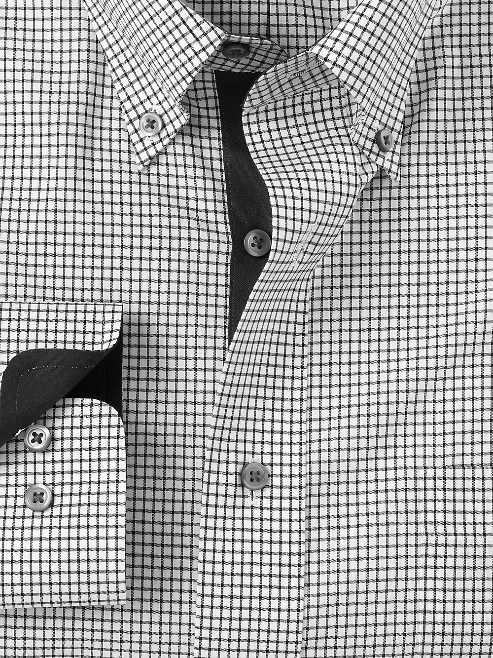 Alternate Image of Non-iron Cotton Check Dress Shirt With Contrast Trim-5