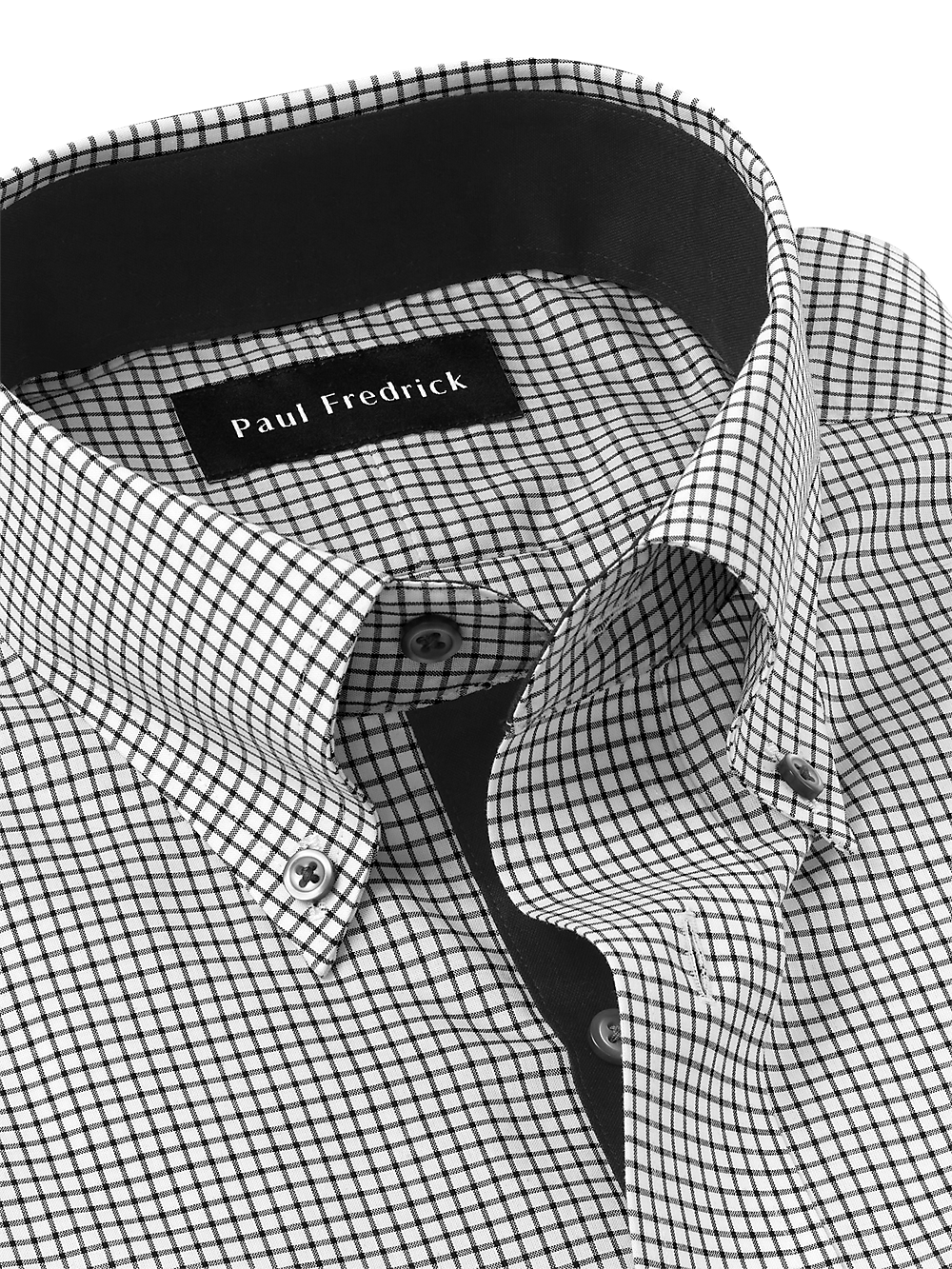 Alternate Image of Non-iron Cotton Check Dress Shirt With Contrast Trim-6