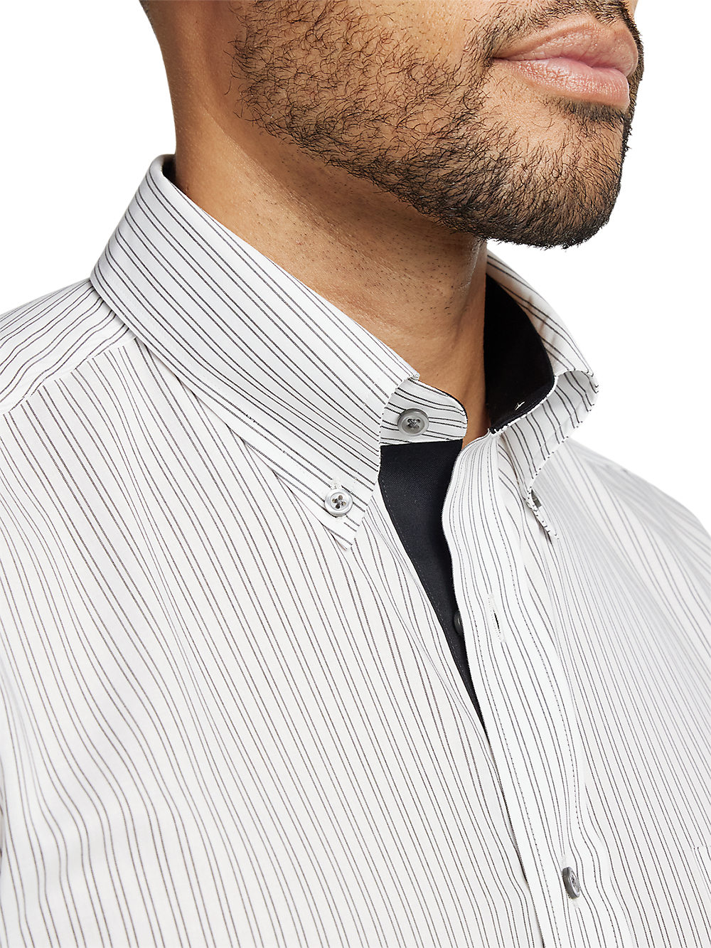 Alternate Image of Non-iron Cotton Stripe Dress Shirt With Contrast Trim-2