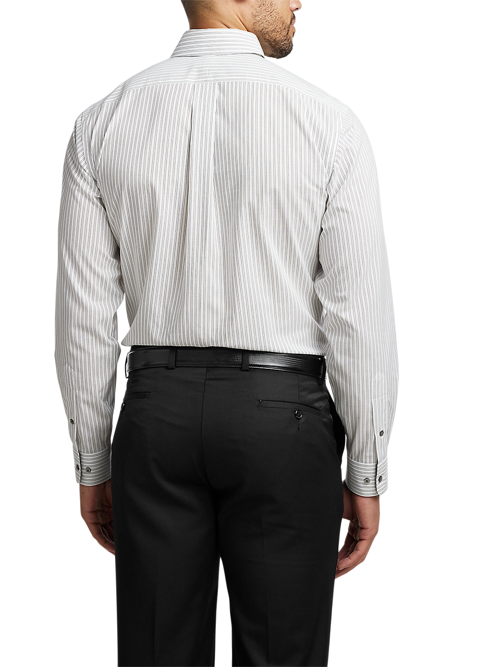 Alternate Image of Non-iron Cotton Stripe Dress Shirt With Contrast Trim-4