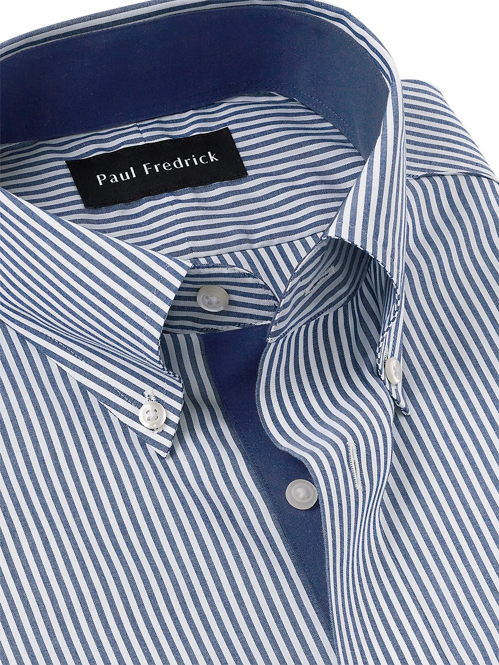 Alternate Image of Non-iron Cotton Bengal Stripe Dress Shirt With Contrast Trim-2