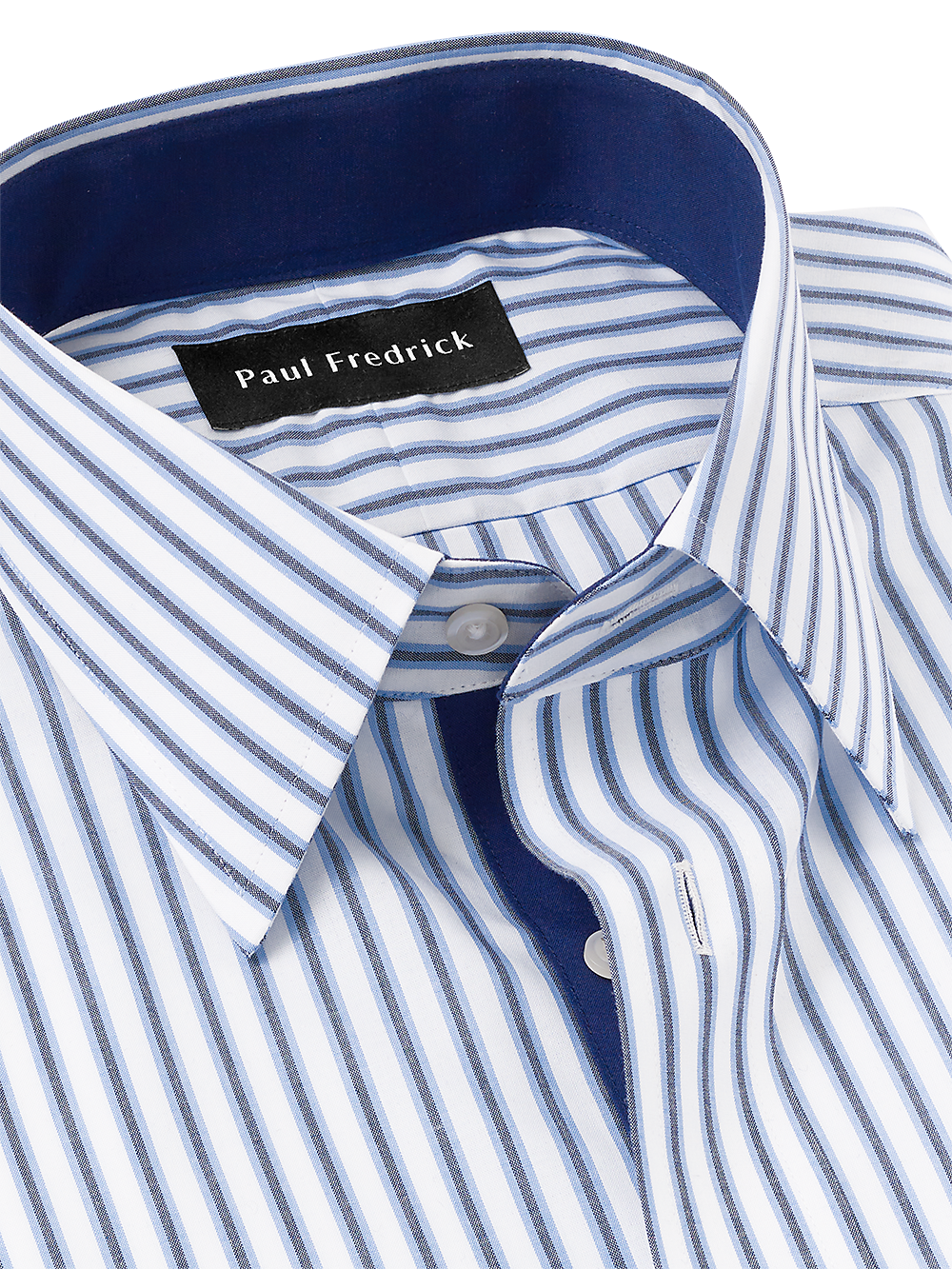 Alternate Image of Non-iron Cotton Stripe Dress Shirt With Contrast Trim-6