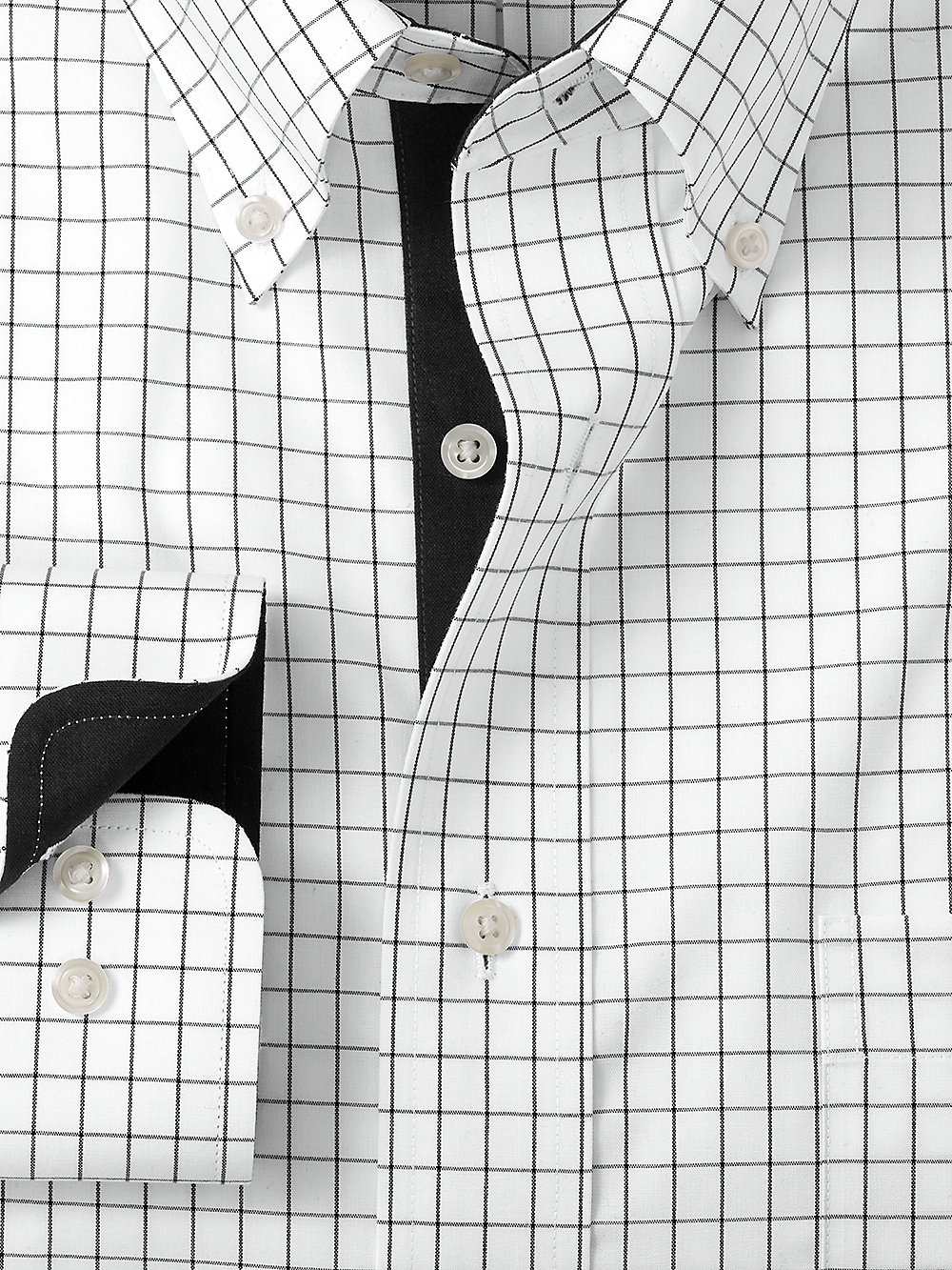 Alternate Image of Non-iron Cotton Check Dress Shirt With Contrast Trim-1