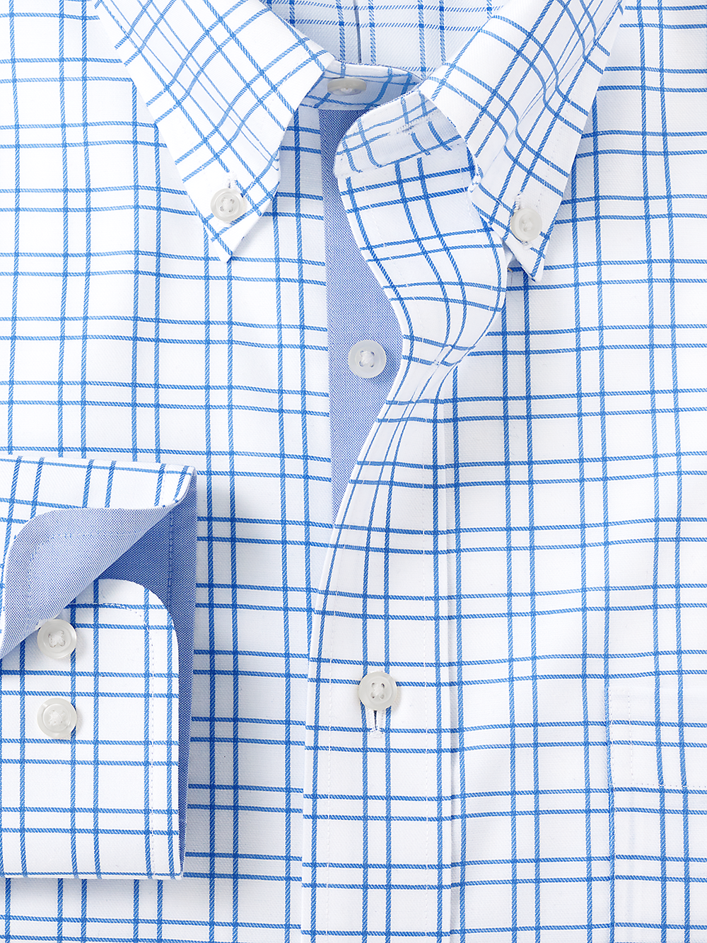 Alternate Image of Non-iron Cotton Check Dress Shirt With Contrast Trim-1