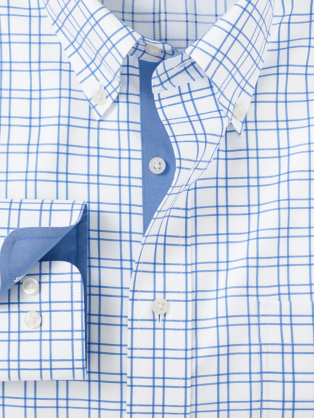 Alternate Image of Non-iron Cotton Check Dress Shirt With Contrast Trim-1