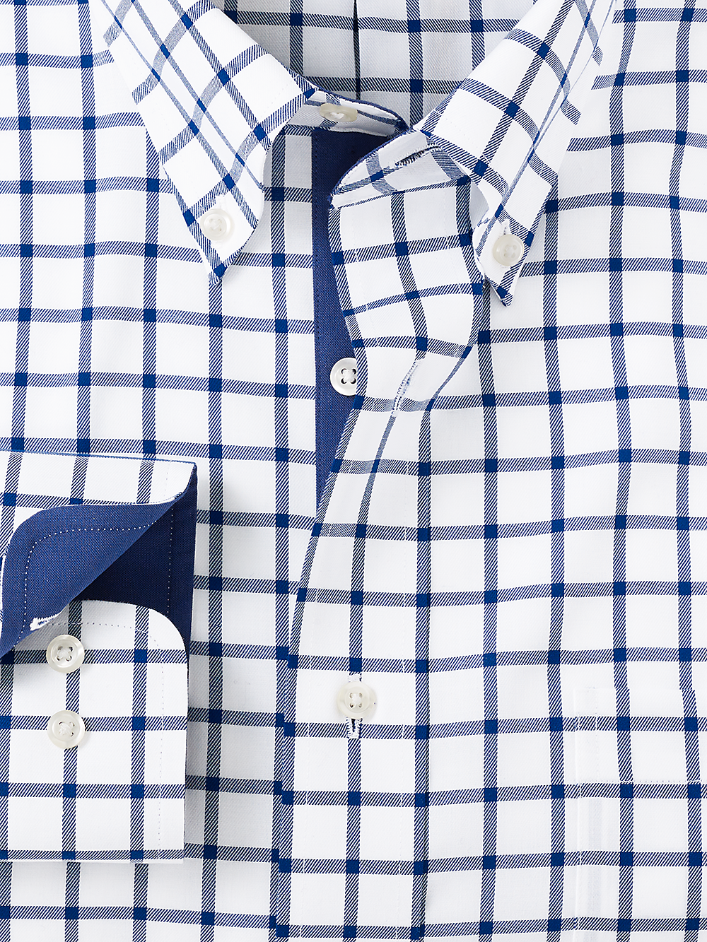 Alternate Image of Non-iron Cotton Check Dress Shirt With Contrast Trim-1