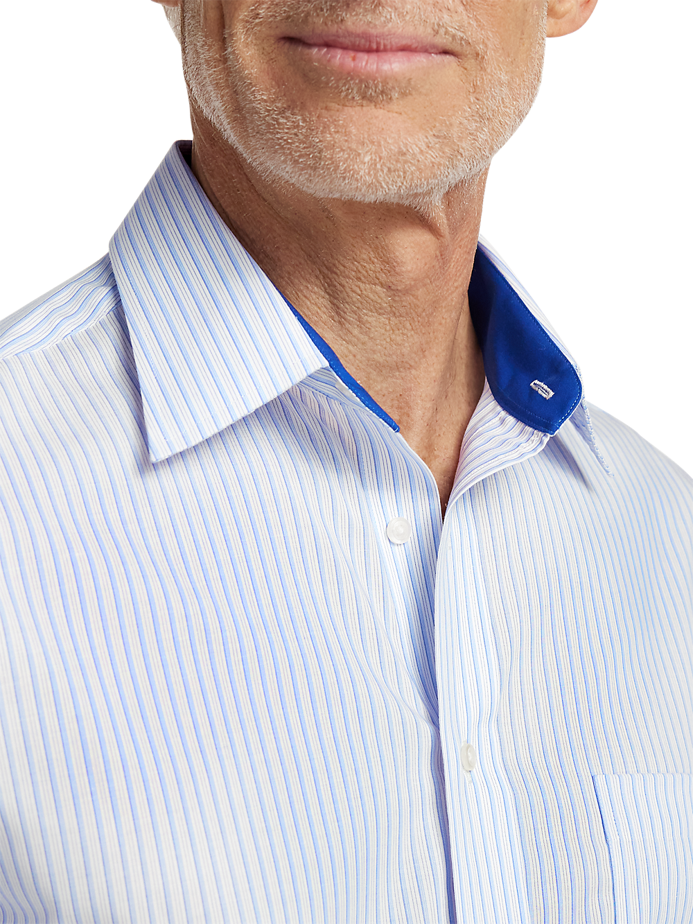 Alternate Image of Non-iron Cotton Stripe Dress Shirt With Contrast Trim-2