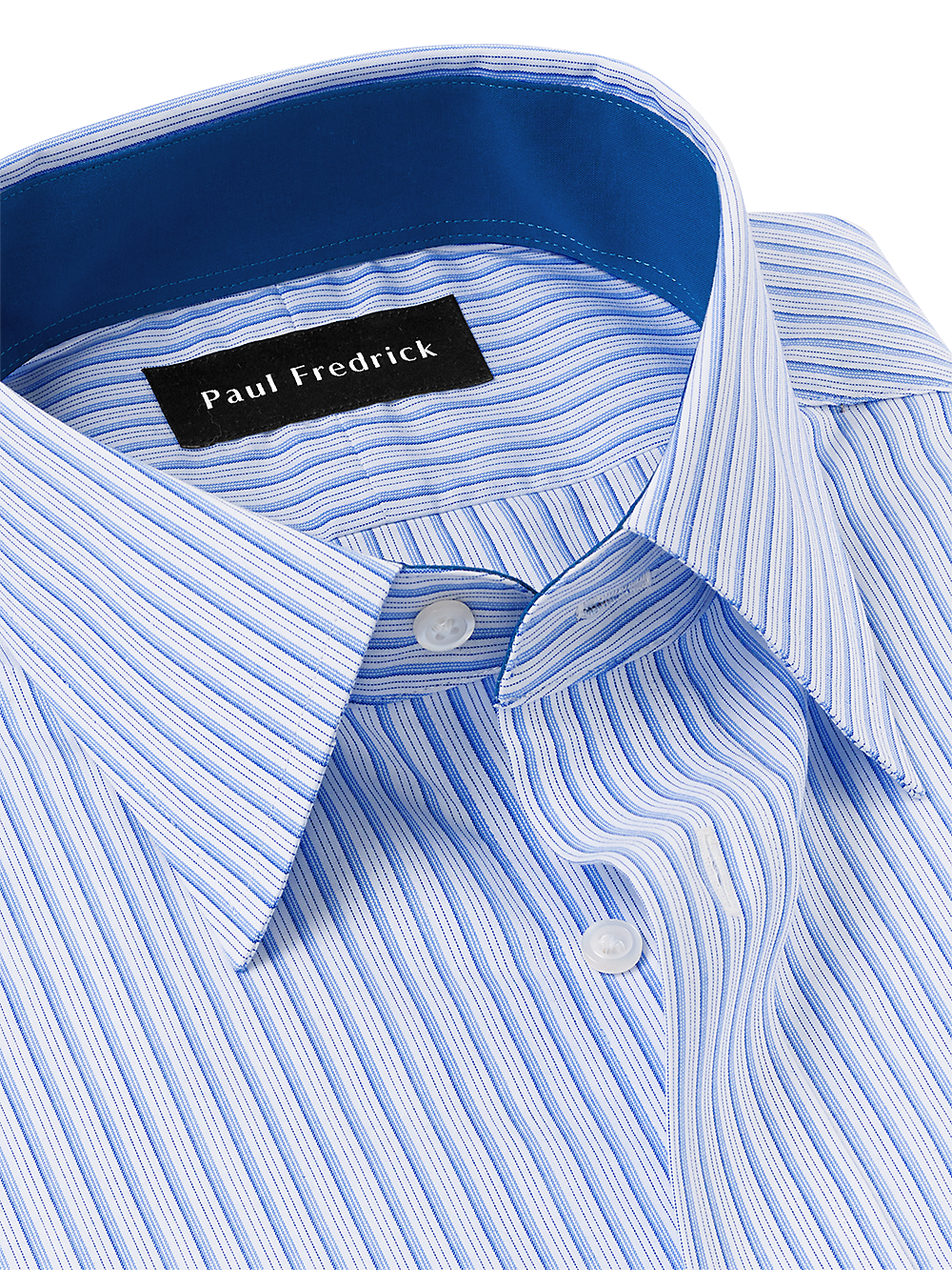 Alternate Image of Non-iron Cotton Stripe Dress Shirt With Contrast Trim-6