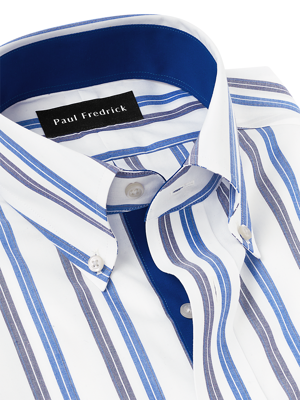 Alternate Image of Non-iron Cotton Stripe Dress Shirt With Contrast Trim-6