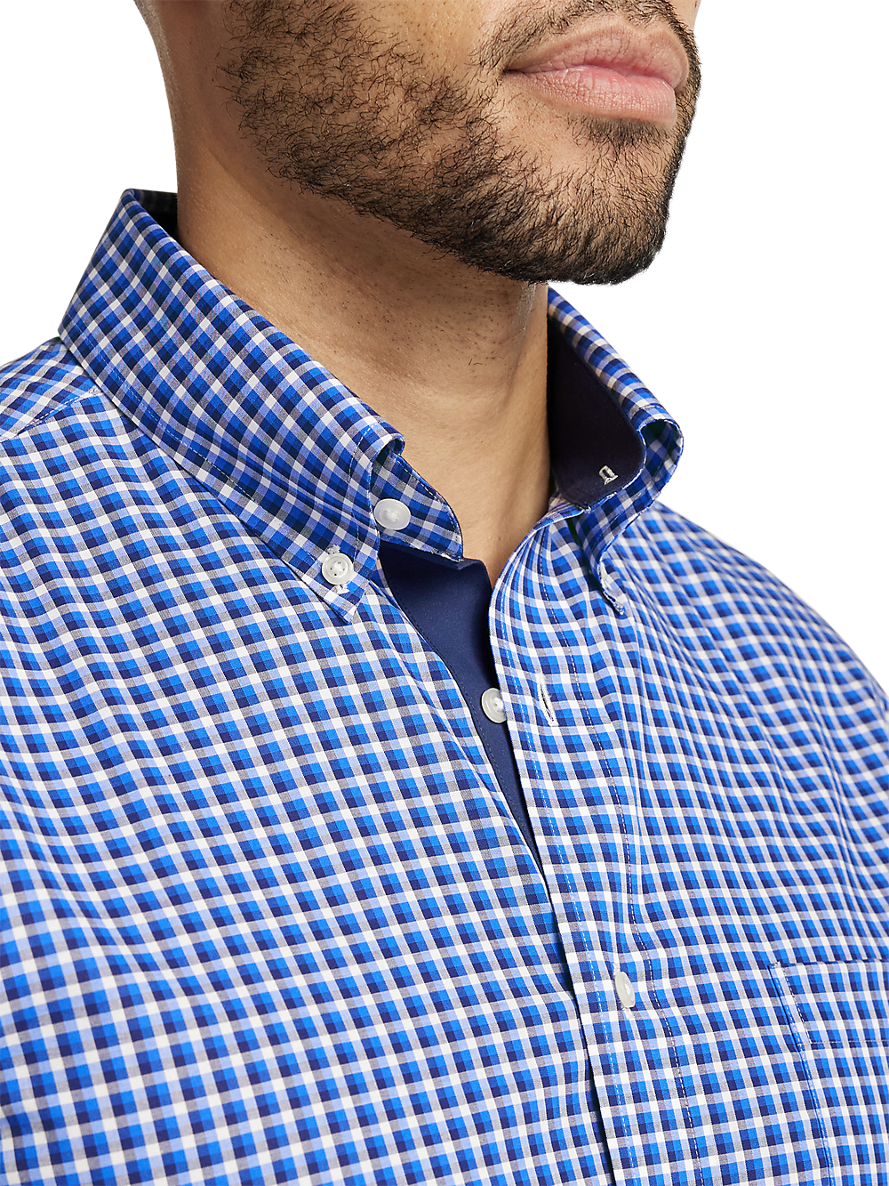 Alternate Image of Non-iron Cotton Check Dress Shirt With Contrast Trim-2