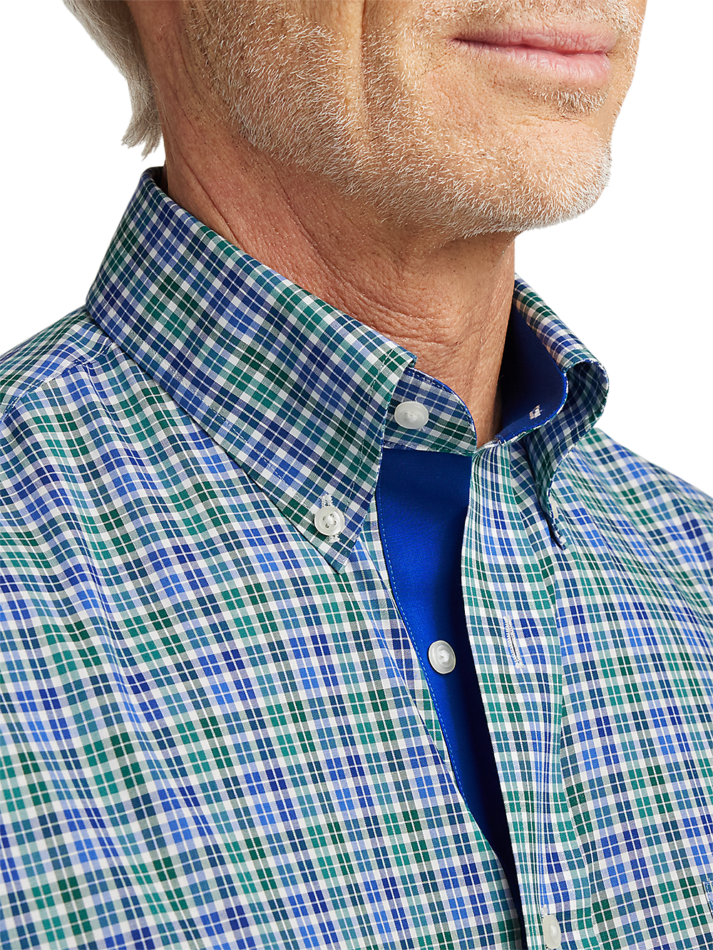 Alternate Image of Non-iron Cotton Check Dress Shirt With Contrast Trim-2