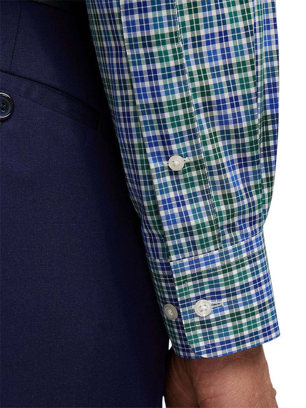 Alternate Image of Non-iron Cotton Check Dress Shirt With Contrast Trim-3