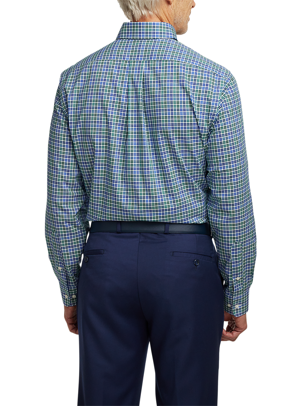 Alternate Image of Non-iron Cotton Check Dress Shirt With Contrast Trim-4