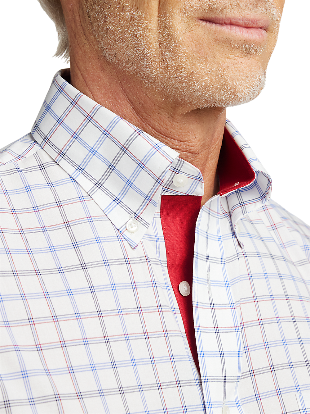 Alternate Image of Non-iron Cotton Check Dress Shirt With Contrast Trim-2