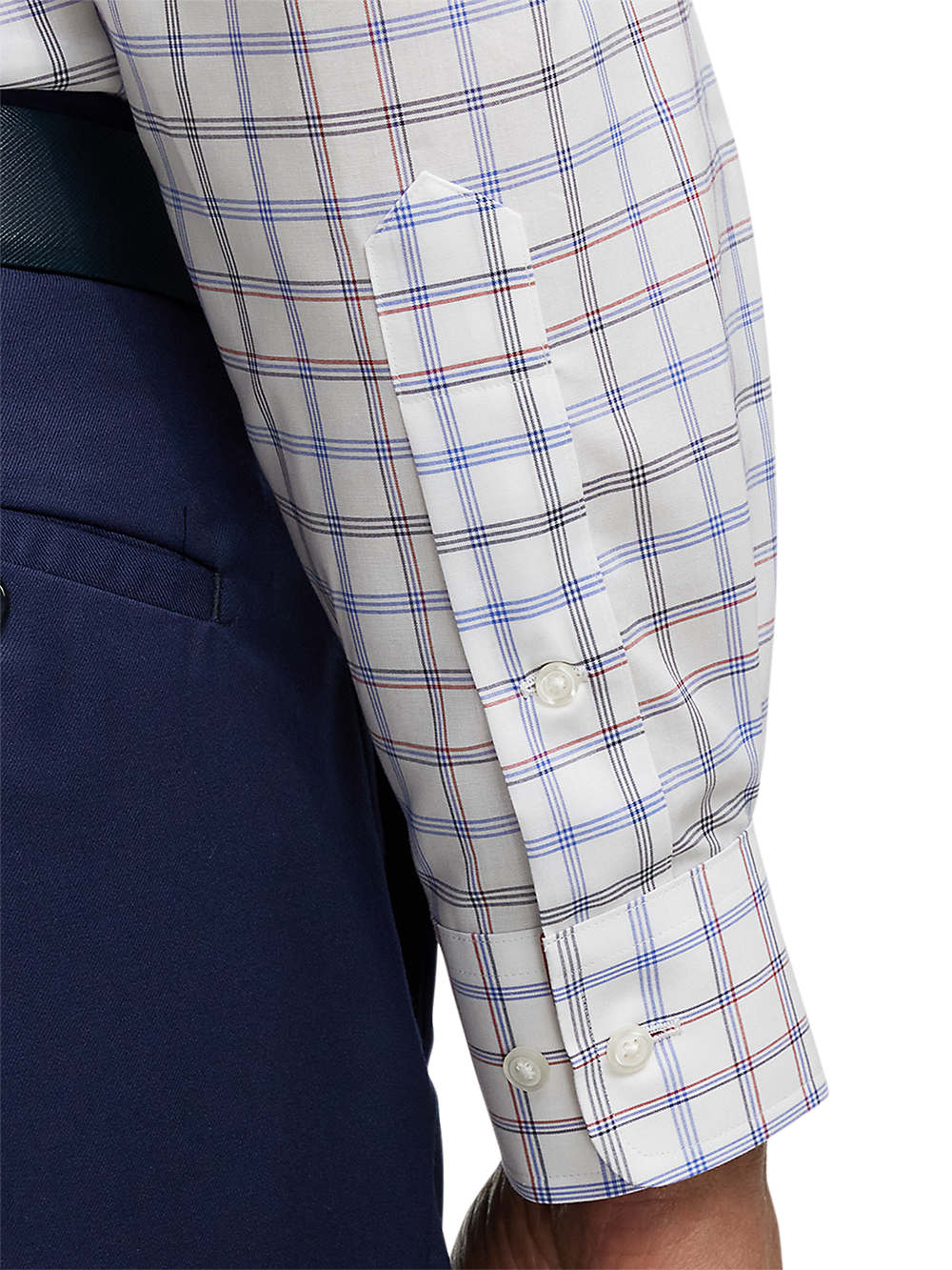 Alternate Image of Non-iron Cotton Check Dress Shirt With Contrast Trim-3