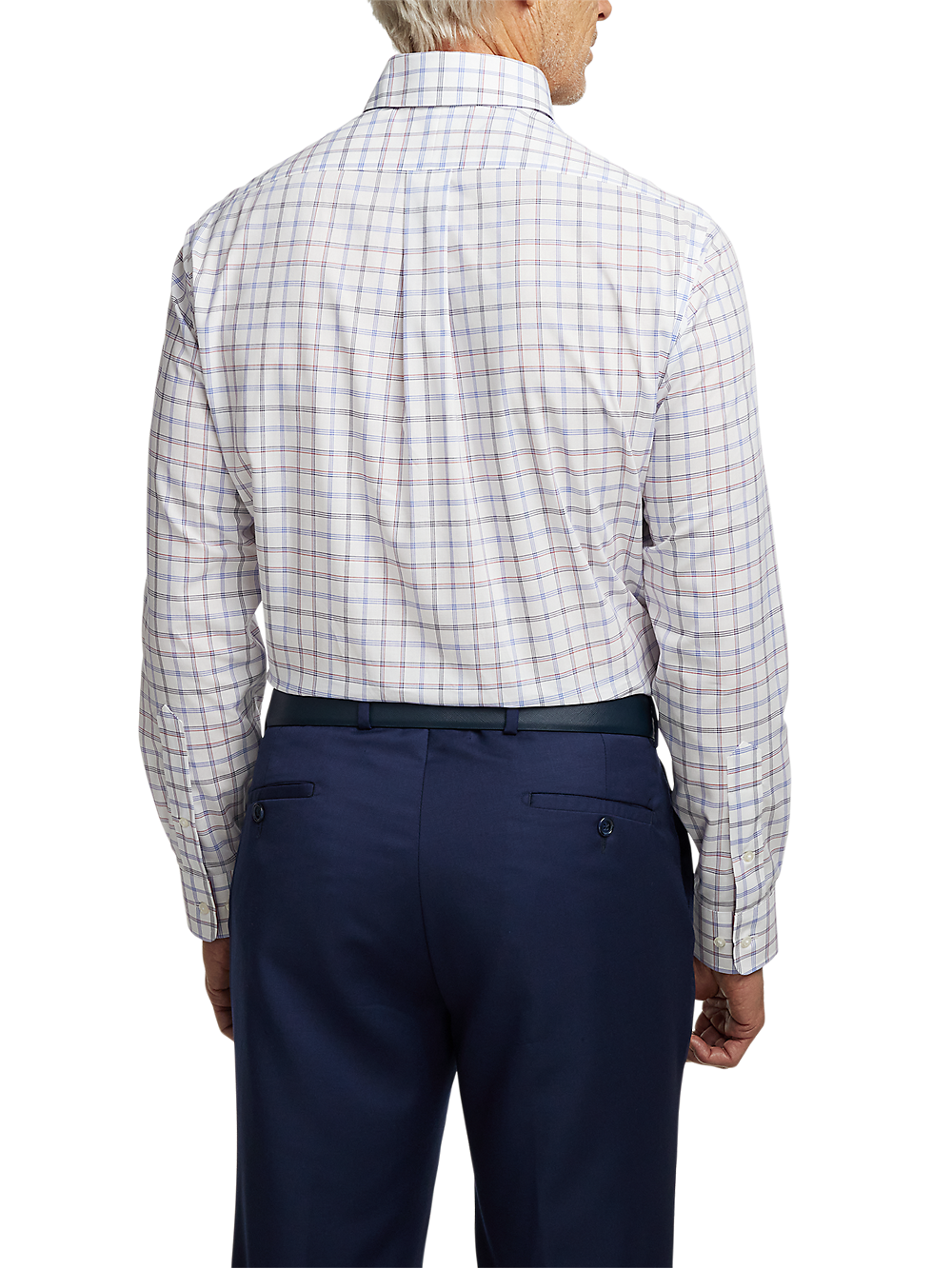 Alternate Image of Non-iron Cotton Check Dress Shirt With Contrast Trim-4