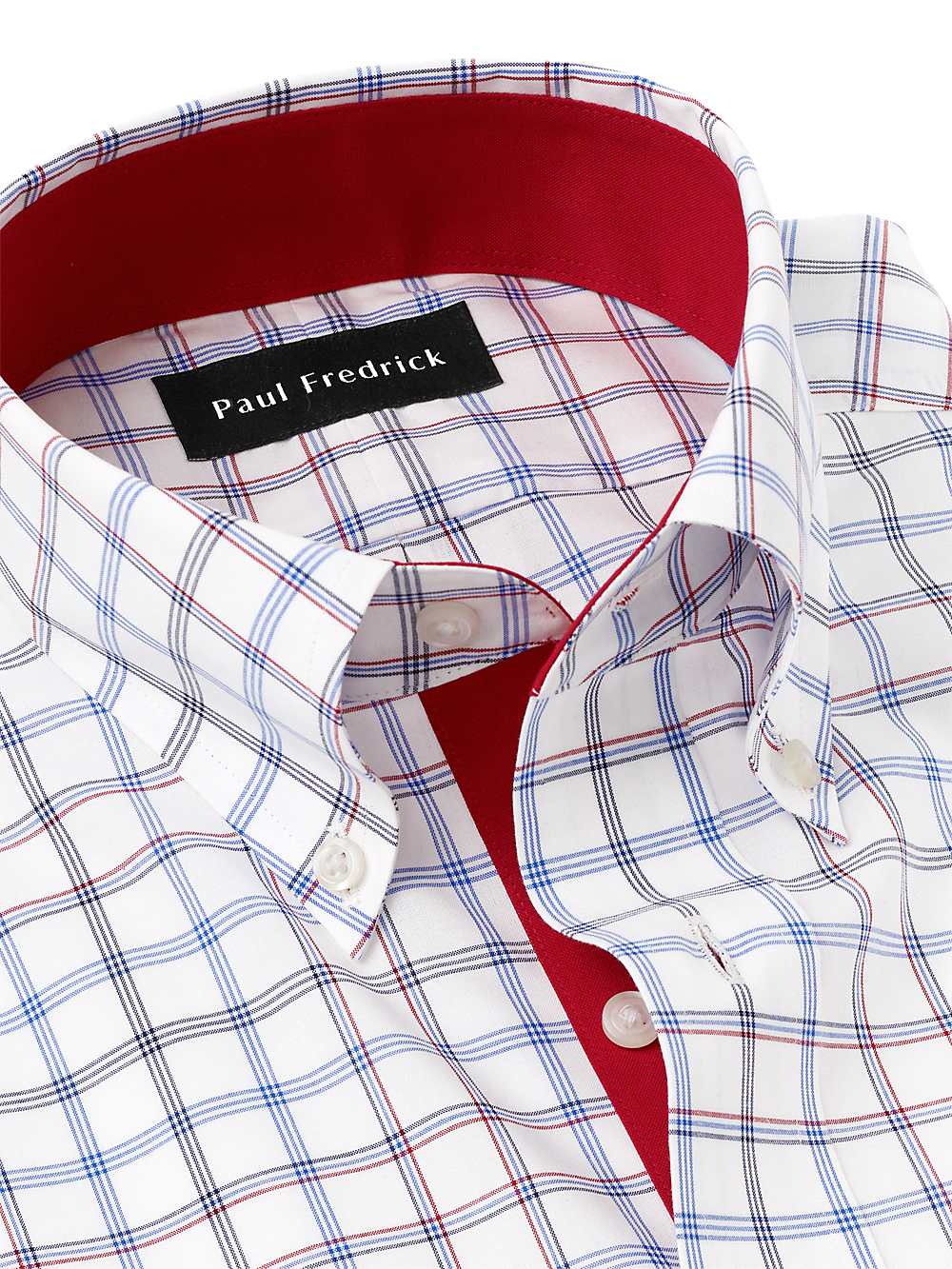 Alternate Image of Non-iron Cotton Check Dress Shirt With Contrast Trim-6