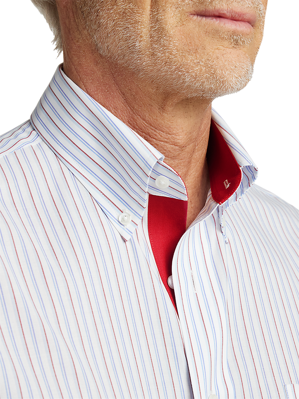 Alternate Image of Non-iron Cotton Stripe Dress Shirt With Contrast Trim-2