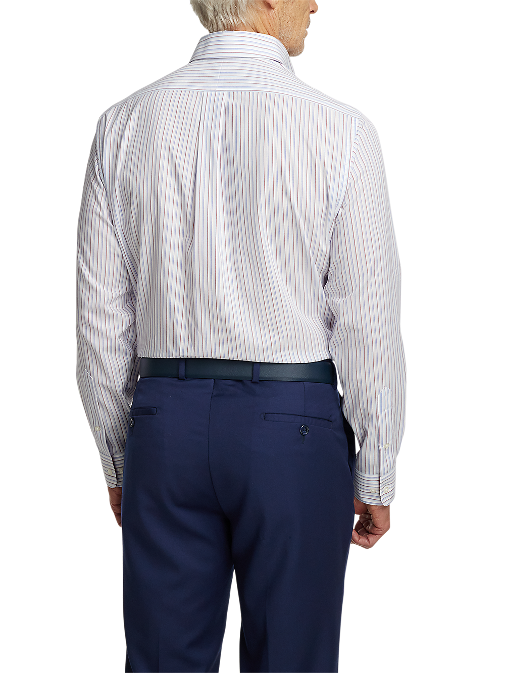 Alternate Image of Non-iron Cotton Stripe Dress Shirt With Contrast Trim-4