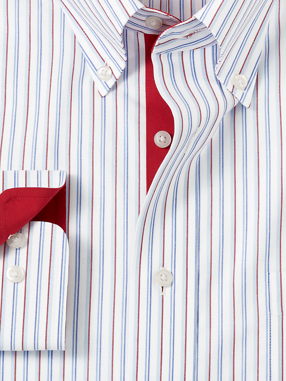 Alternate Image of Non-iron Cotton Stripe Dress Shirt With Contrast Trim-5