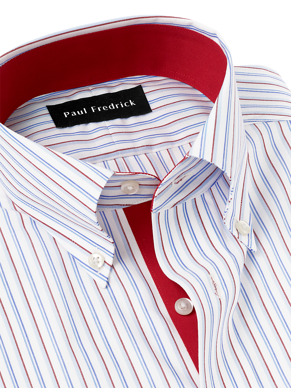 Alternate Image of Non-iron Cotton Stripe Dress Shirt With Contrast Trim-6