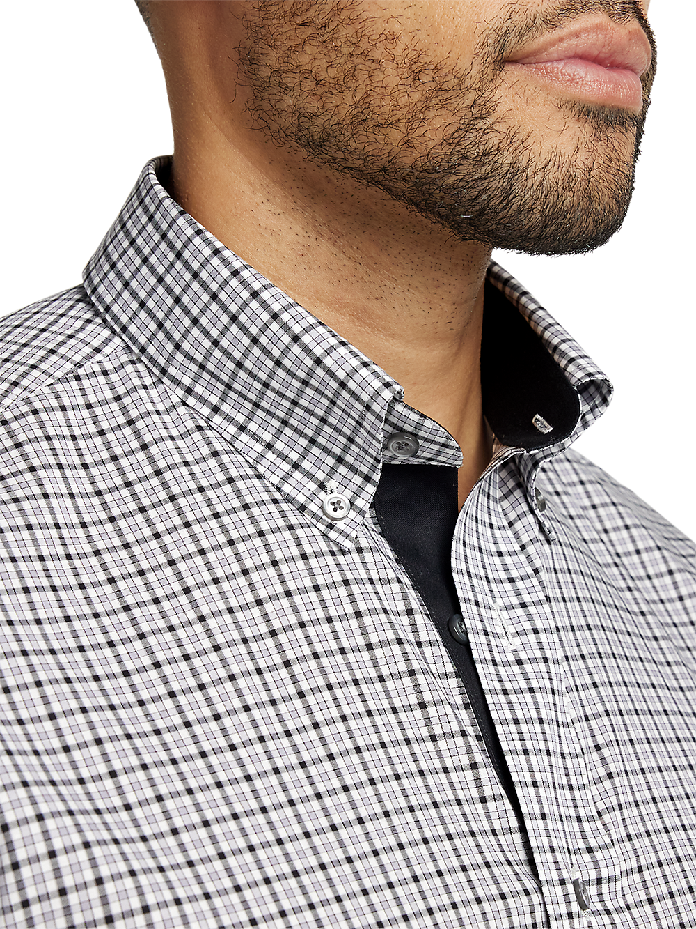 Alternate Image of Non-iron Cotton Check Dress Shirt With Contrast Trim-2