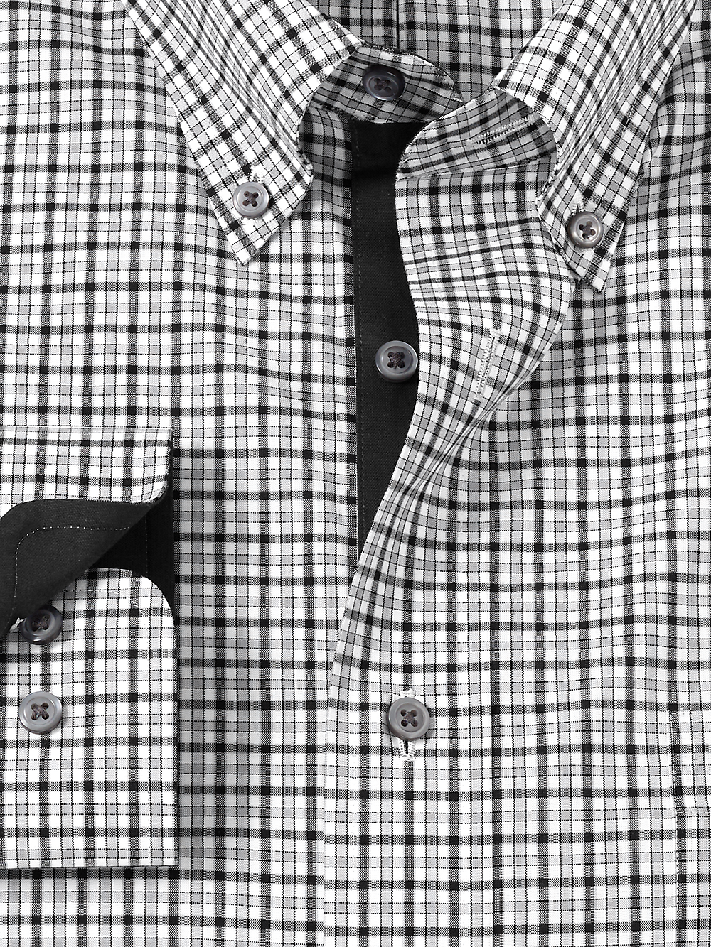 Alternate Image of Non-iron Cotton Check Dress Shirt With Contrast Trim-5