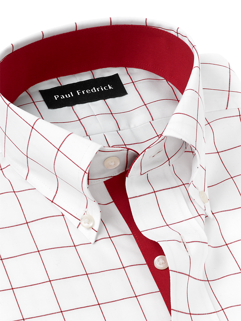 Alternate Image of Non-iron Cotton Windowpane Dress Shirt With Contrast Trim-6