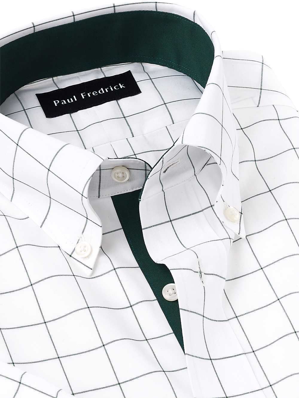 Alternate Image of Non-iron Cotton Windowpane Dress Shirt With Contrast Trim-2