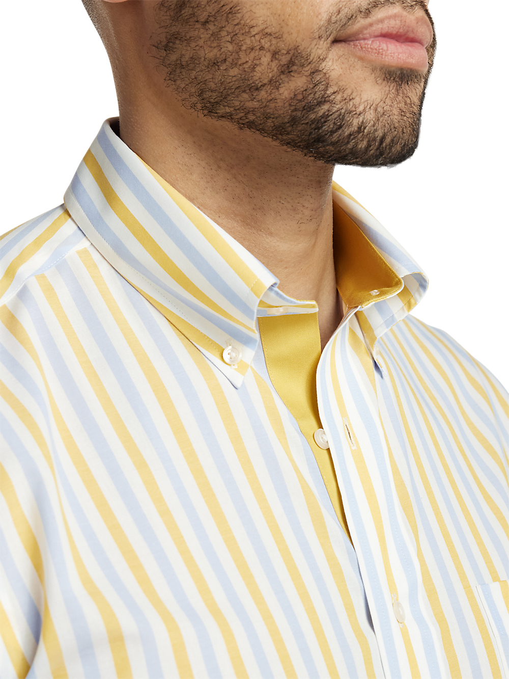 Alternate Image of Non-iron Cotton Stripe Dress Shirt With Contrast Trim-2