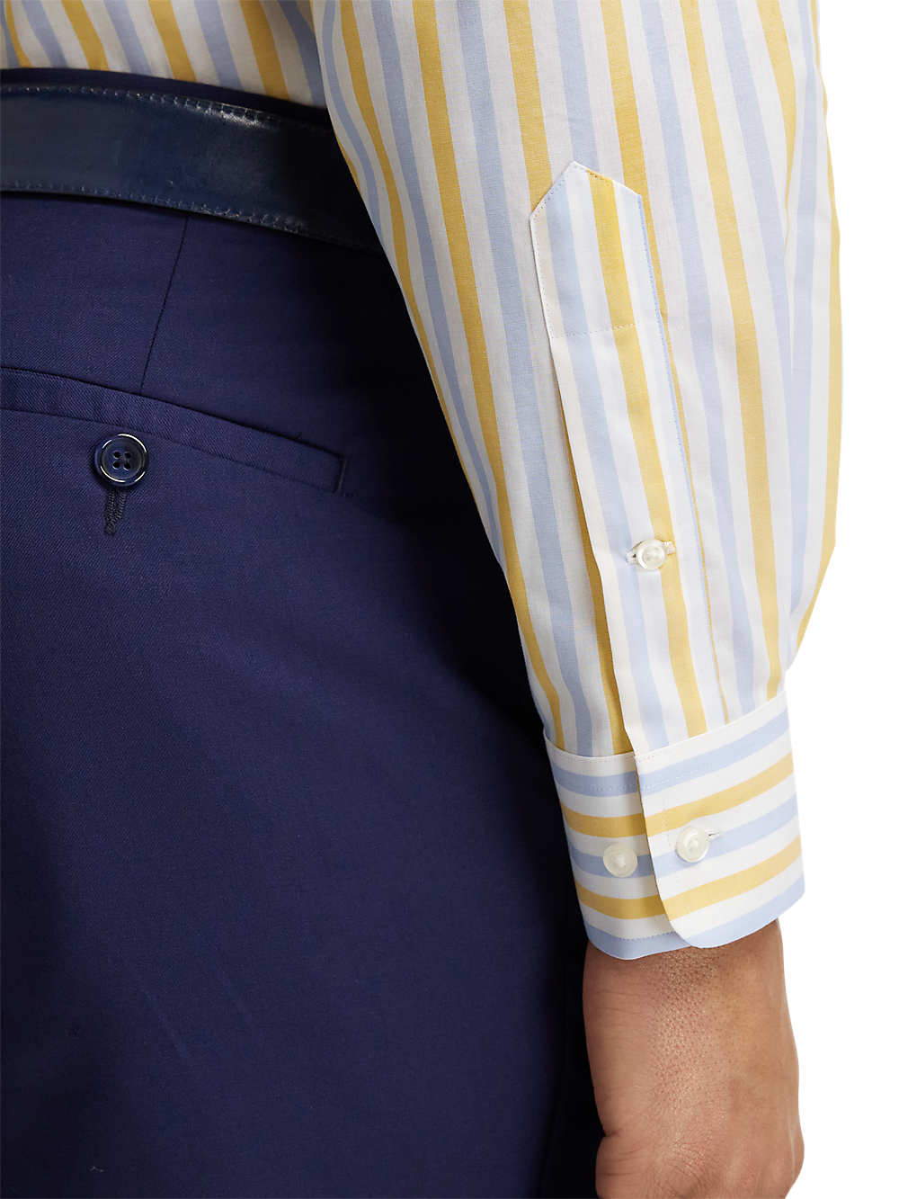 Alternate Image of Non-iron Cotton Stripe Dress Shirt With Contrast Trim-3