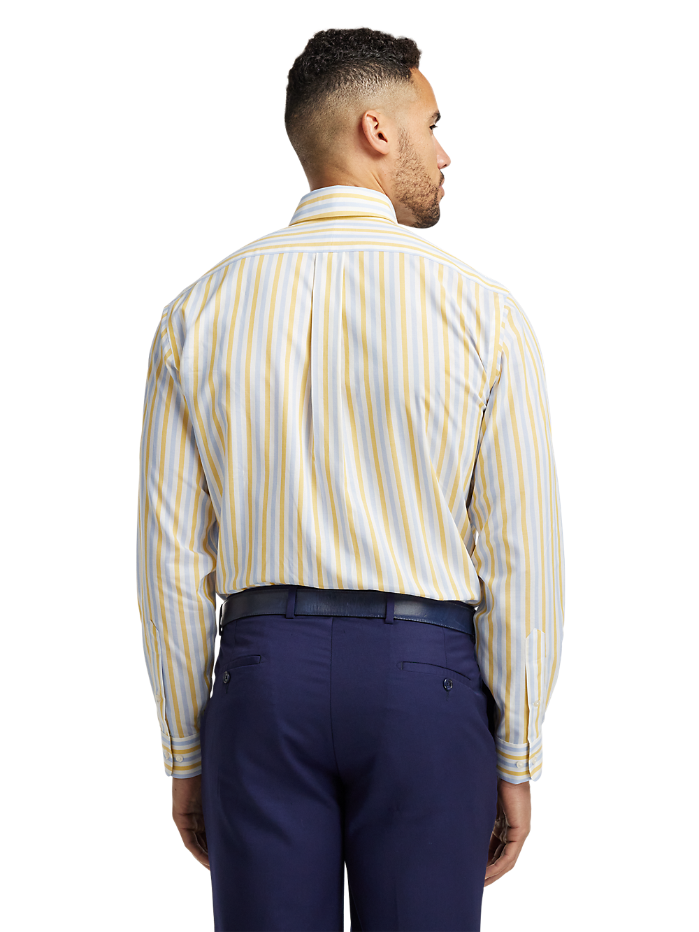 Alternate Image of Non-iron Cotton Stripe Dress Shirt With Contrast Trim-4