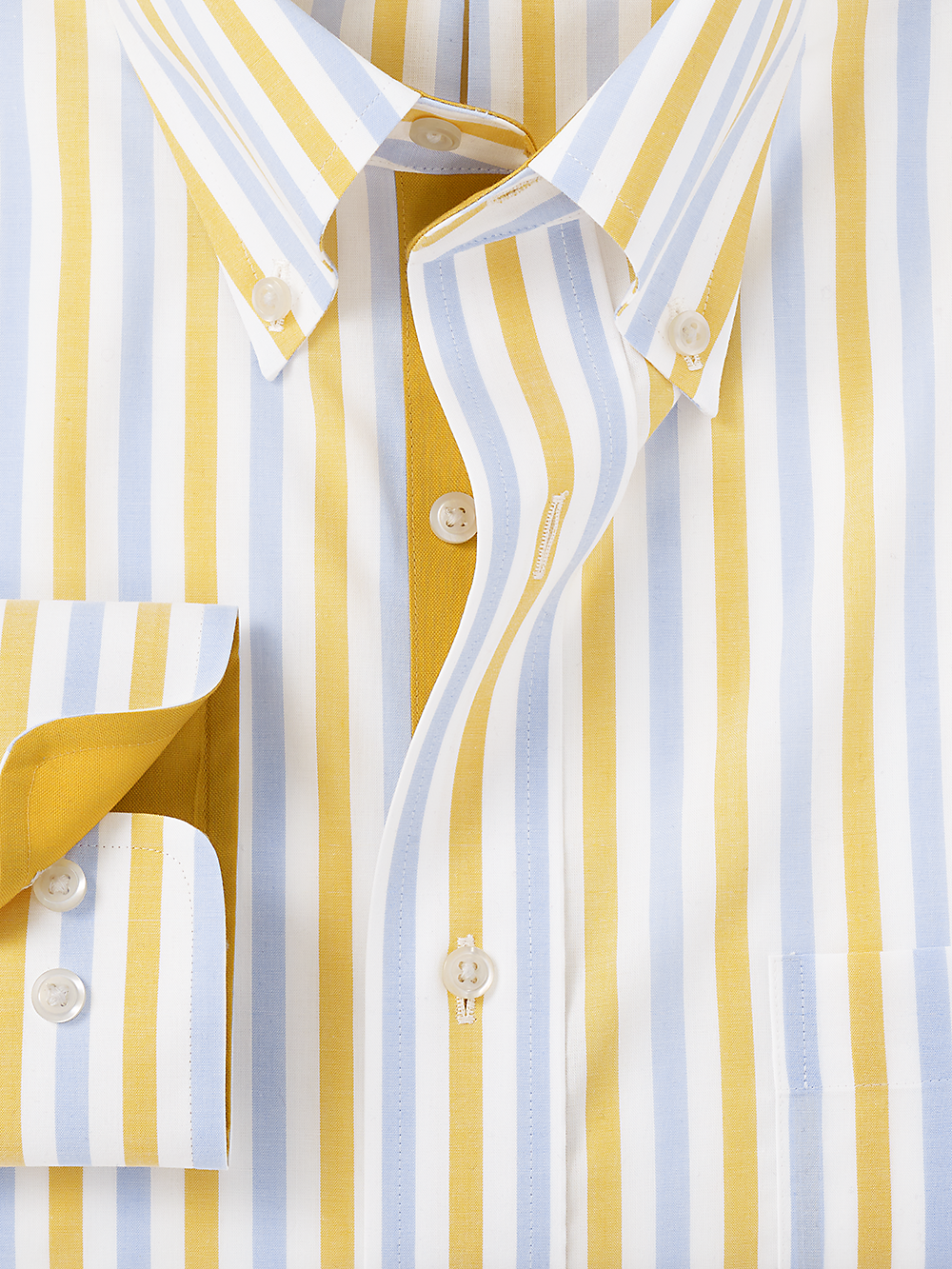 Alternate Image of Non-iron Cotton Stripe Dress Shirt With Contrast Trim-5