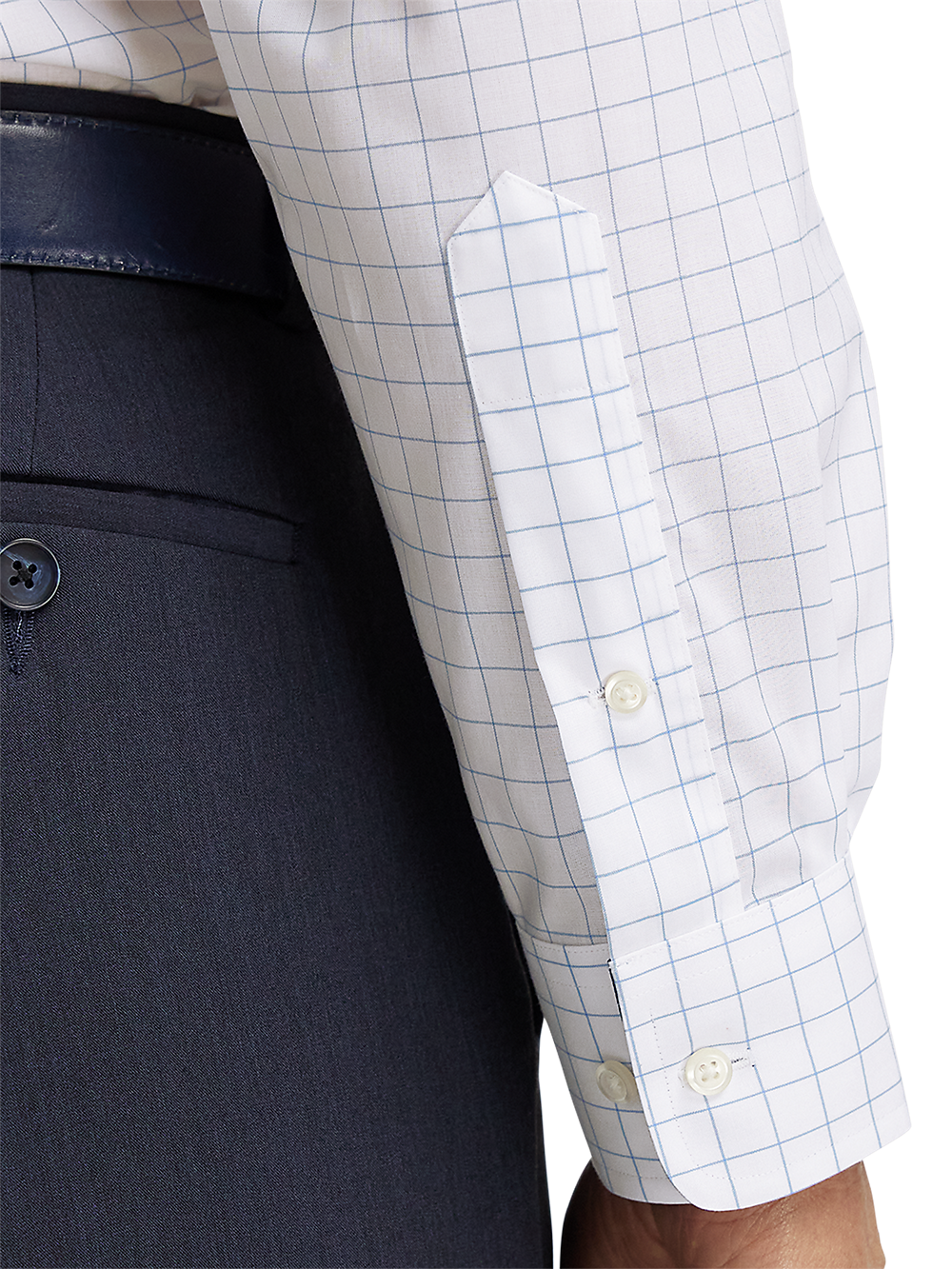 Alternate Image of Non-iron Cotton Check Dress Shirt With Contrast Trim-3