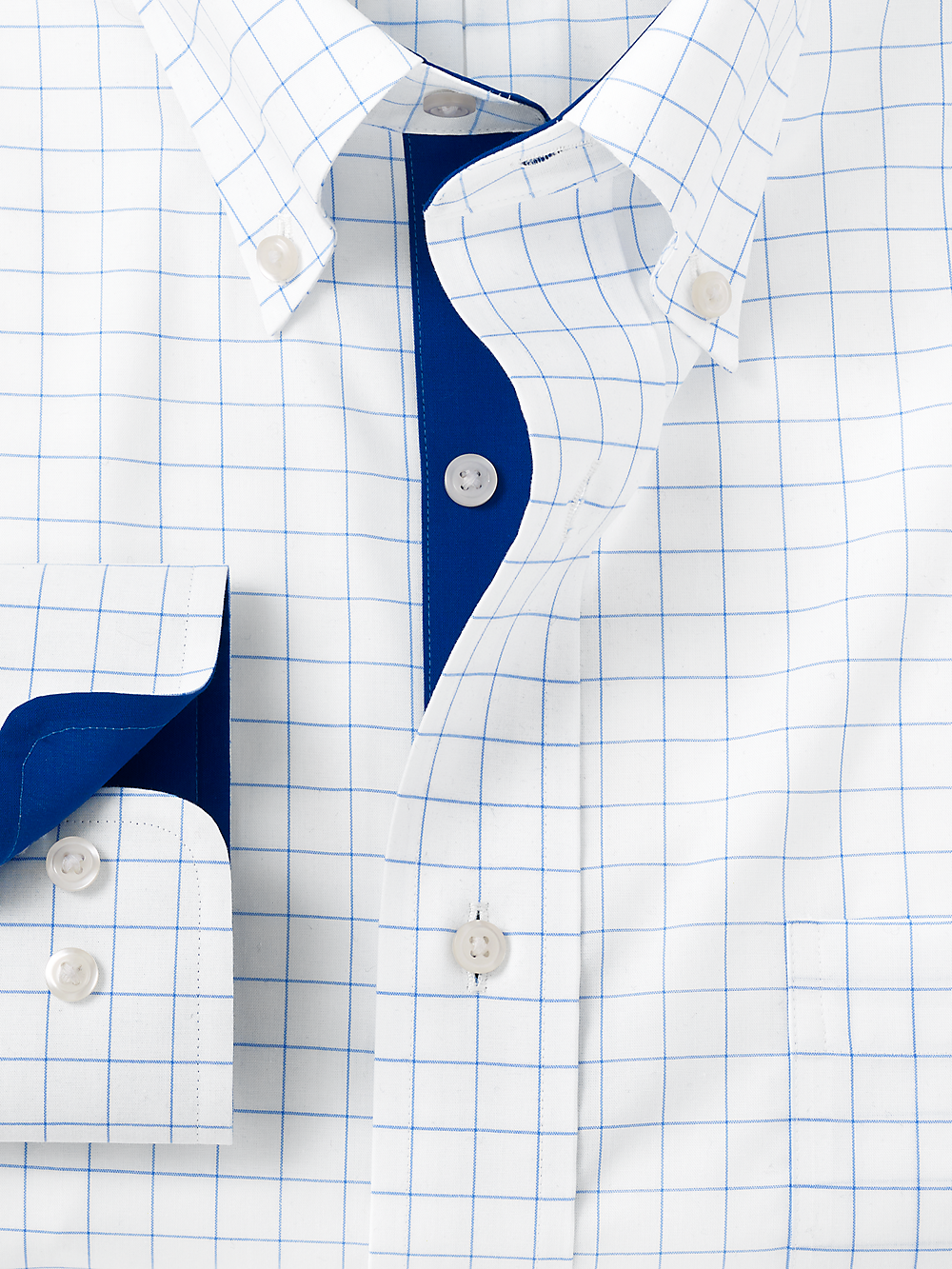 Alternate Image of Non-iron Cotton Check Dress Shirt With Contrast Trim-5