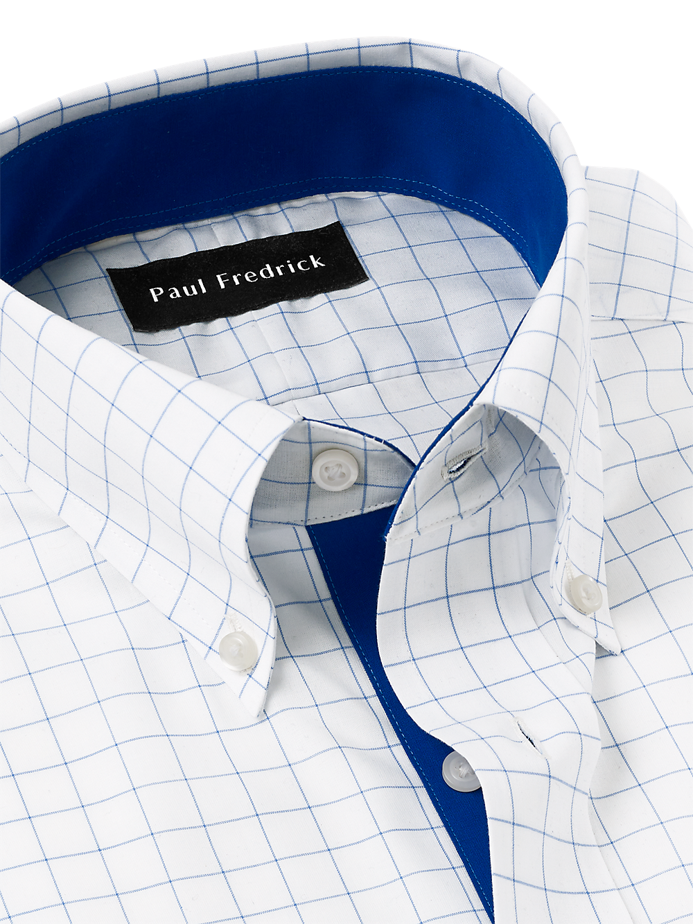 Alternate Image of Non-iron Cotton Check Dress Shirt With Contrast Trim-6