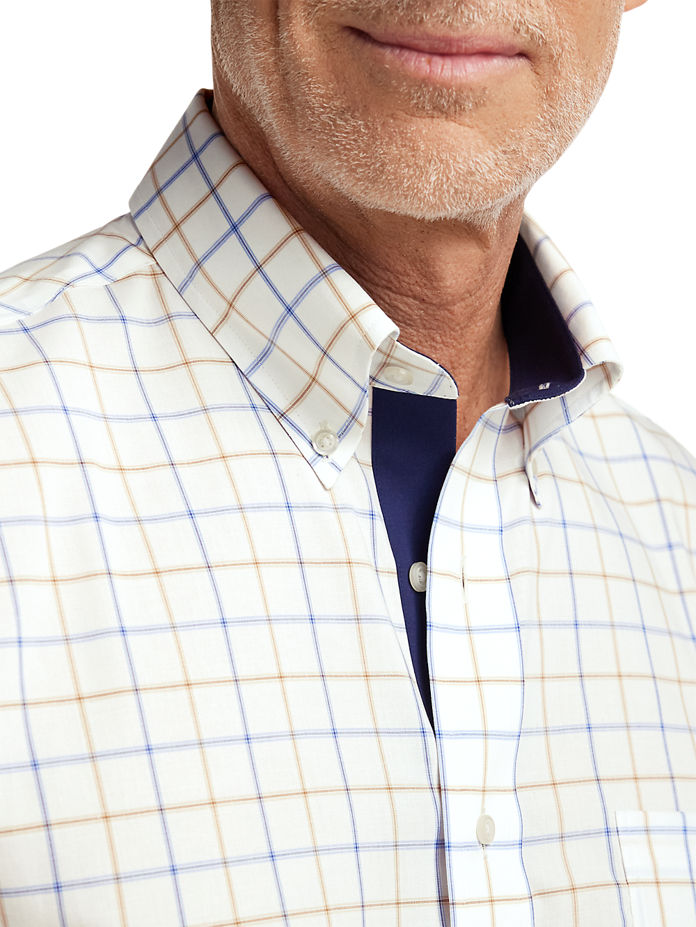 Alternate Image of Non-iron Cotton Check Dress Shirt With Contrast Trim-2