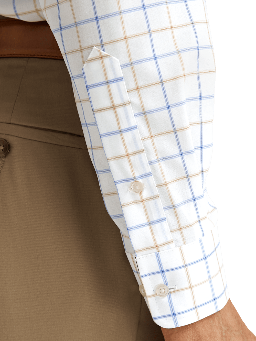 Alternate Image of Non-iron Cotton Check Dress Shirt With Contrast Trim-3