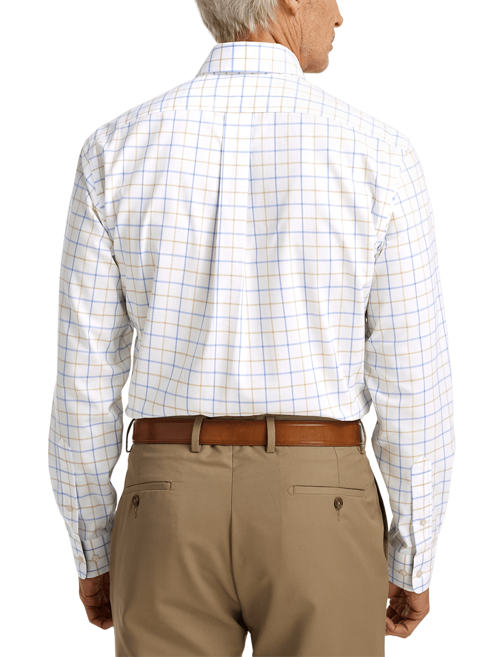 Alternate Image of Non-iron Cotton Check Dress Shirt With Contrast Trim-4