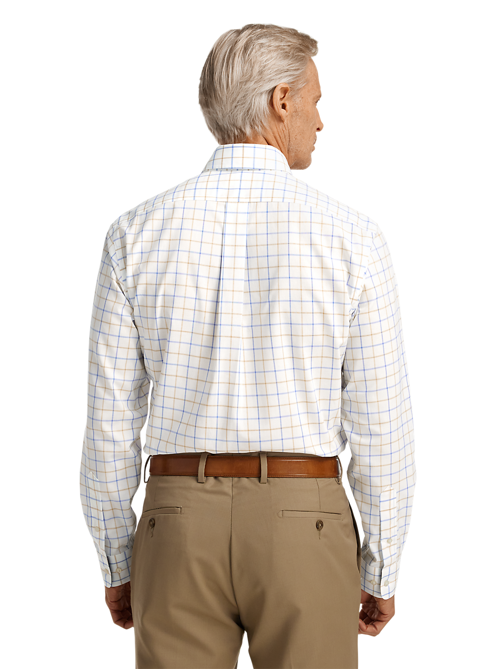 Alternate Image of Non-iron Cotton Check Dress Shirt With Contrast Trim-4