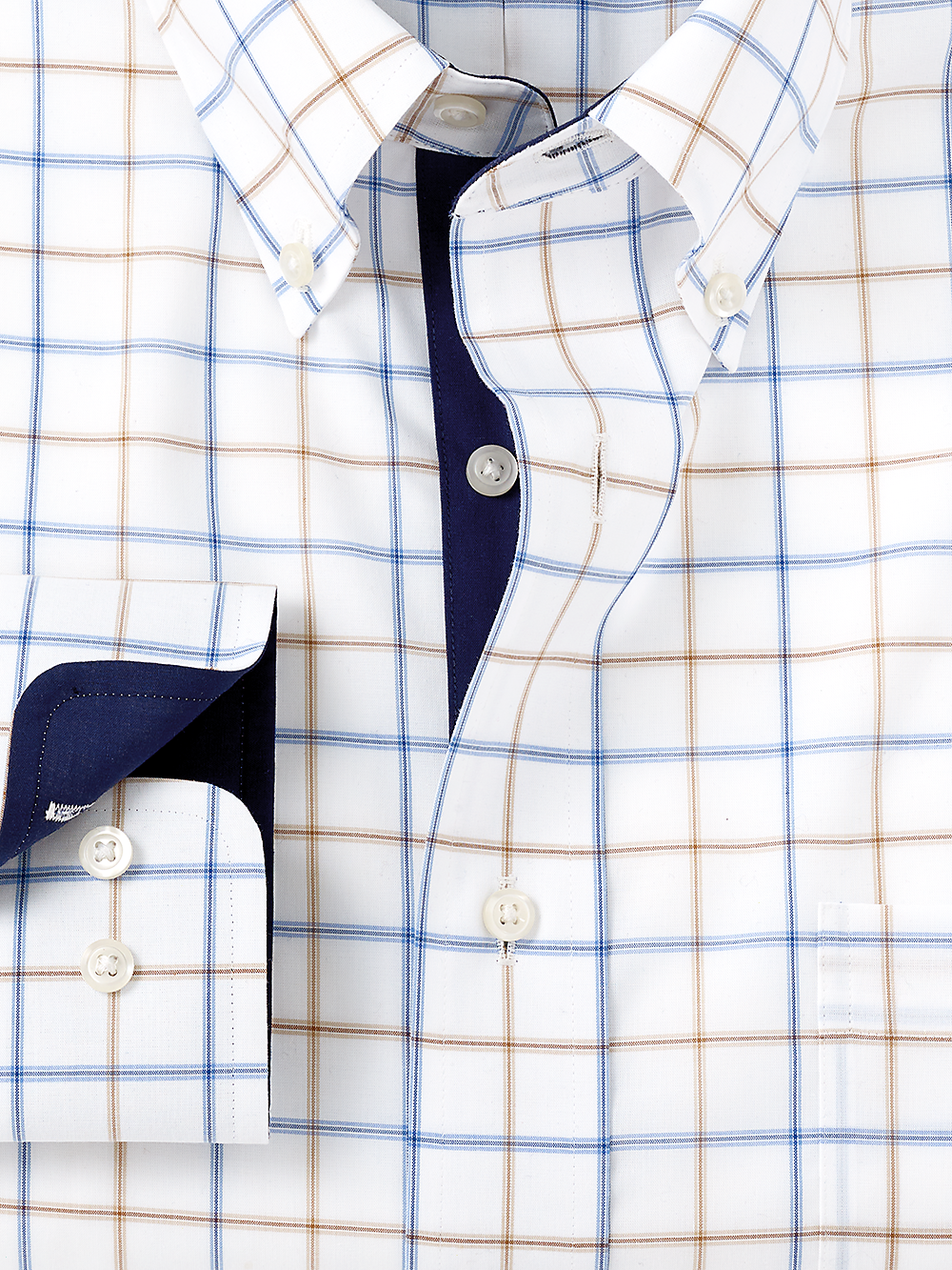 Alternate Image of Non-iron Cotton Check Dress Shirt With Contrast Trim-5