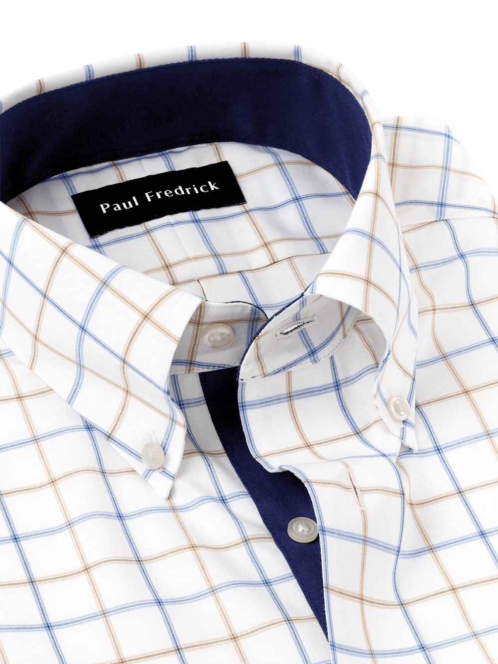 Alternate Image of Non-iron Cotton Check Dress Shirt With Contrast Trim-6