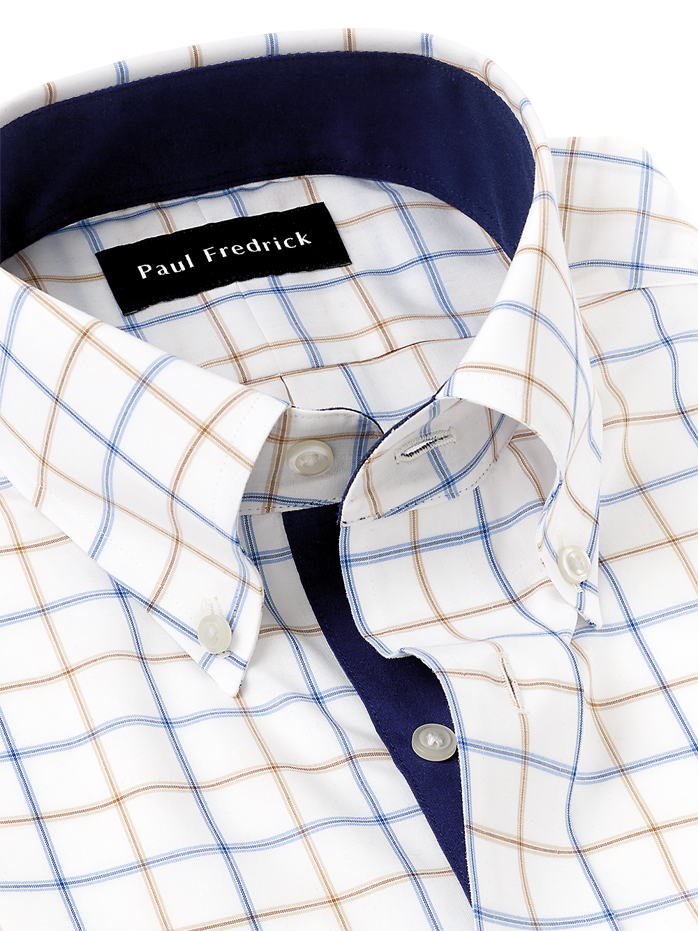 Alternate Image of Non-iron Cotton Check Dress Shirt With Contrast Trim-6