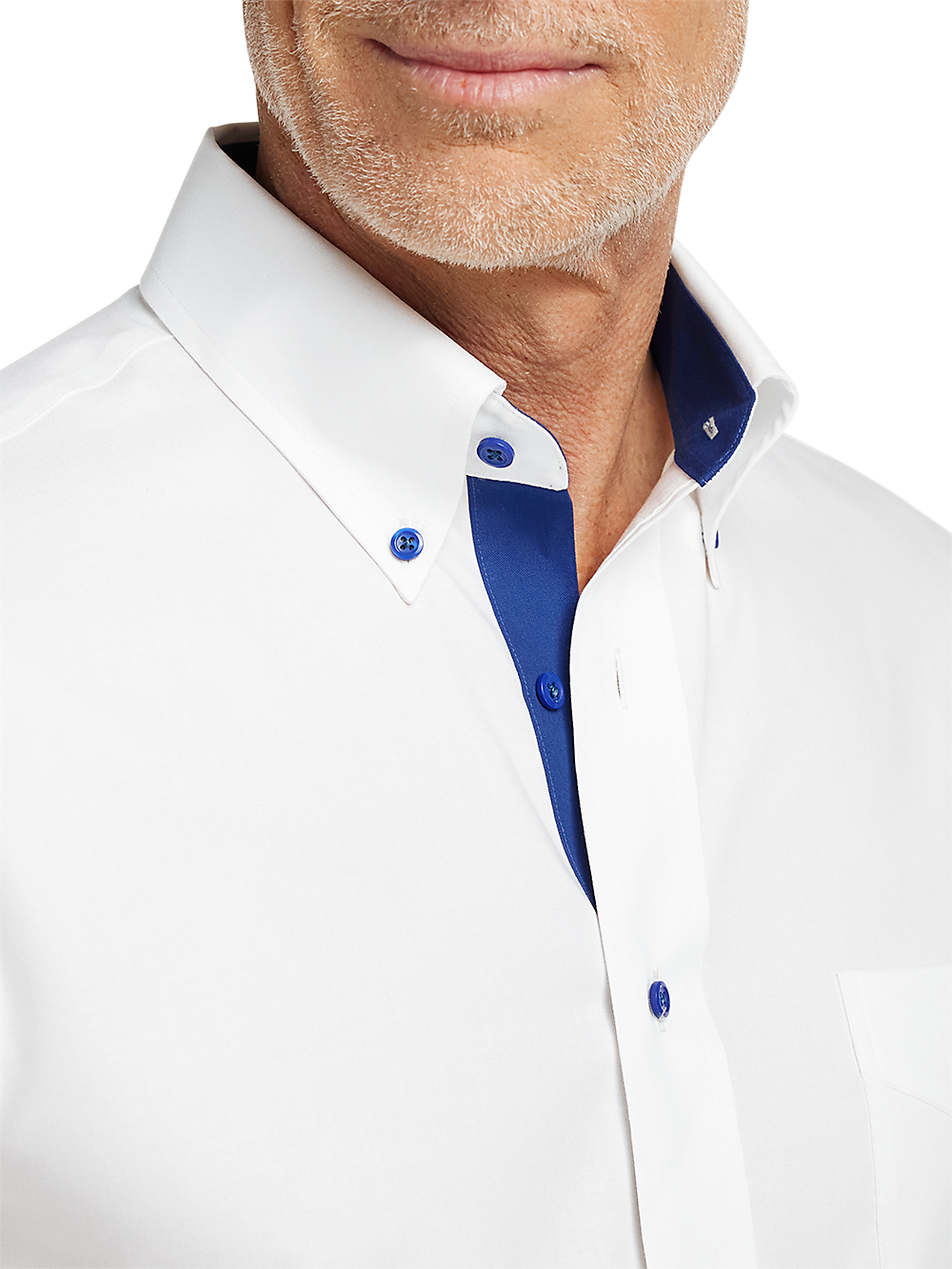 Alternate Image of Comfort Stretch Non-iron Solid Dress Shirt With Contrast Trim-2