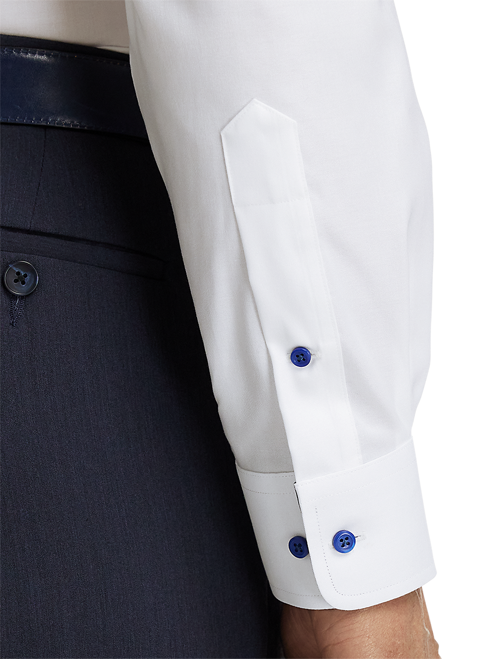 Alternate Image of Comfort Stretch Non-iron Solid Dress Shirt With Contrast Trim-3