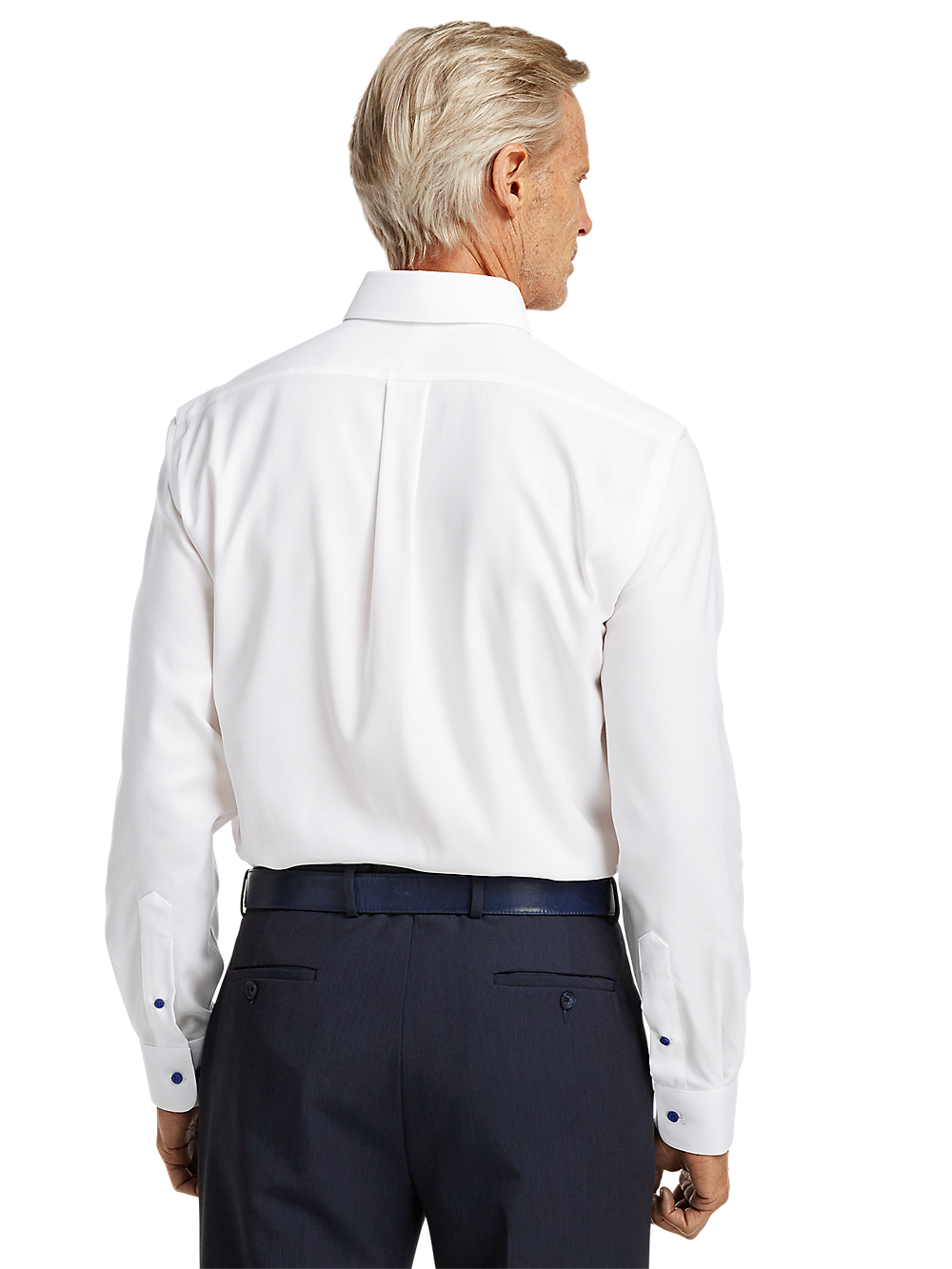 Alternate Image of Comfort Stretch Non-iron Solid Dress Shirt With Contrast Trim-4