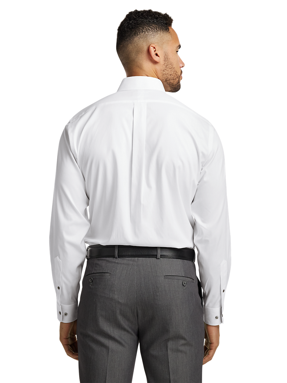 Alternate Image of Comfort Stretch Non-iron Solid Dress Shirt With Contrast Trim-4