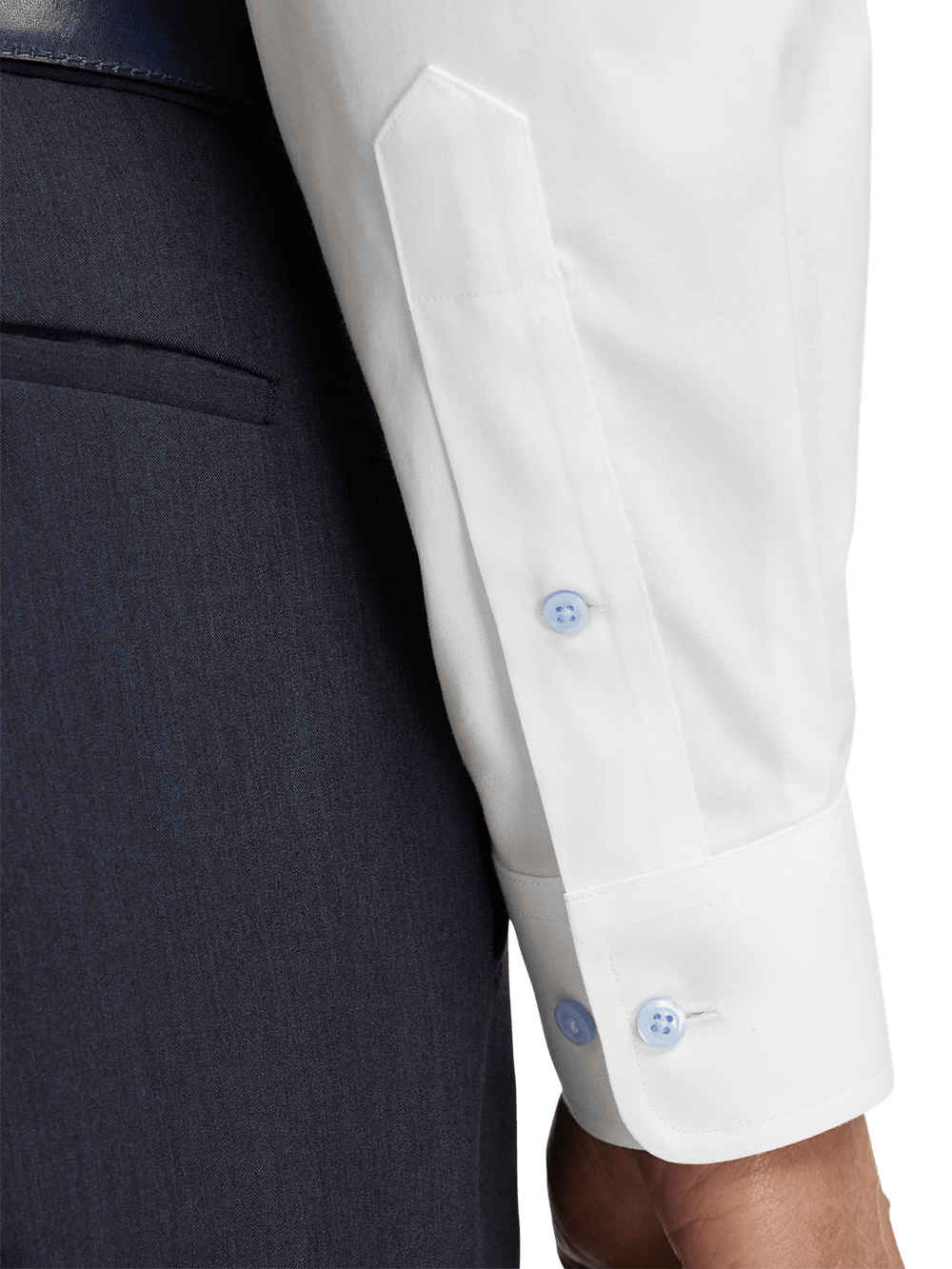 Alternate Image of Comfort Stretch Non-iron Solid Dress Shirt With Contrast Trim-3