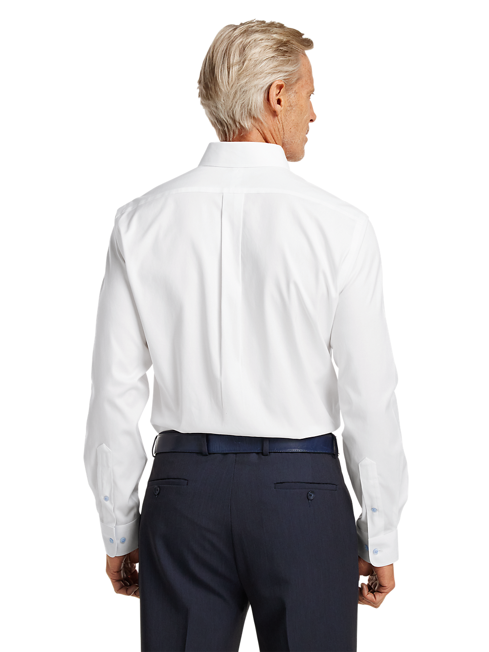 Alternate Image of Comfort Stretch Non-iron Solid Dress Shirt With Contrast Trim-4